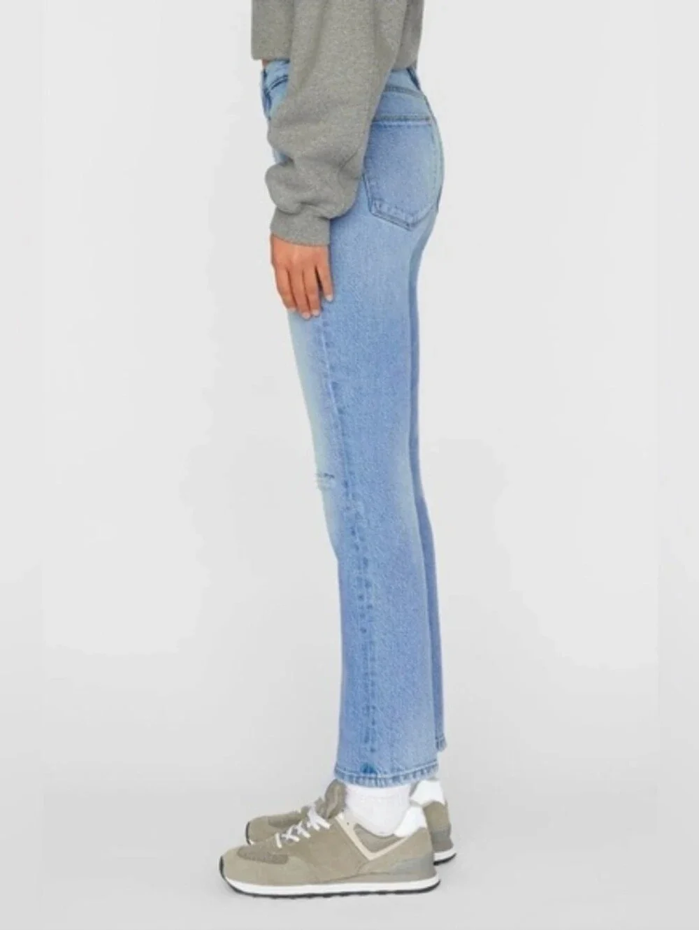 Frame Le High Straight Leg Jeans Demarco Rips Distressed Cropped Denim Size 27 - Picture 7 of 11